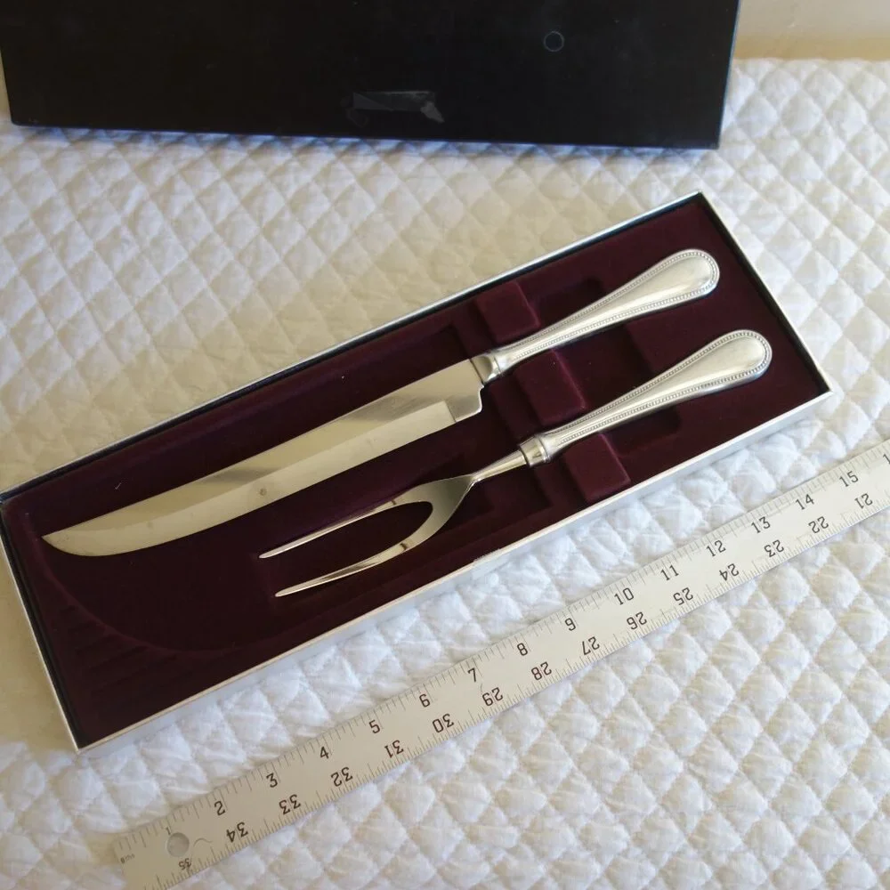 Vtg CARVEL HALL CUTLERY Stainless Carving Set – Fork & Knife – Original box